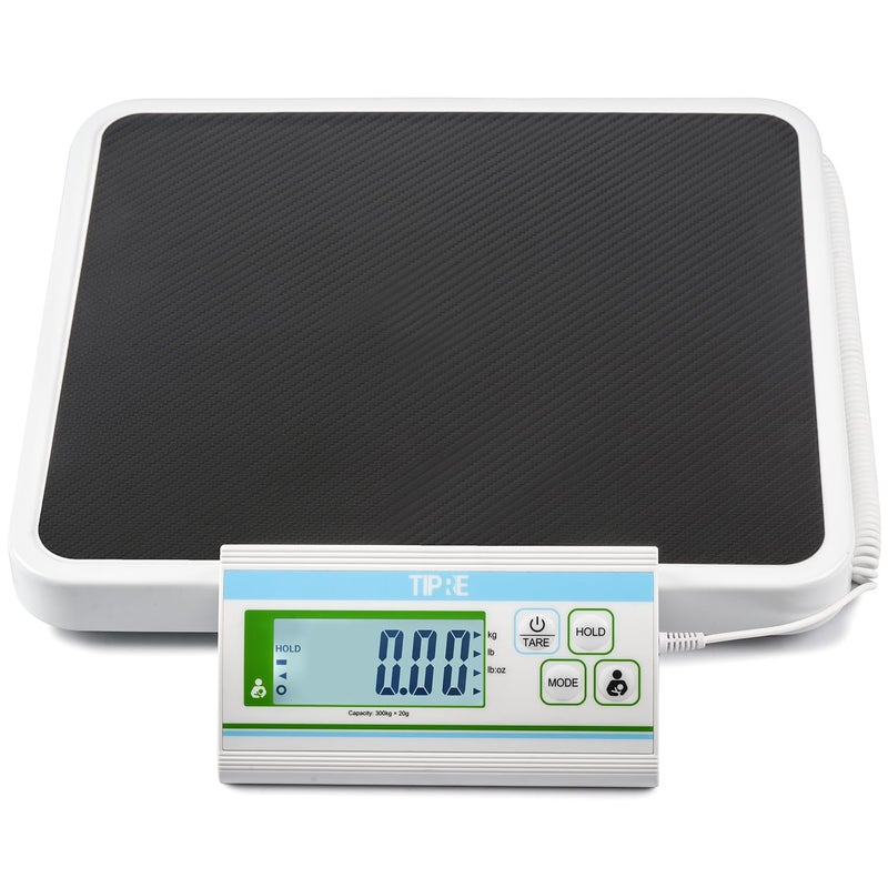 TIPRE Medical Grade Floor Scale Professional Physician Scale 660lb Wrestling Scale for Body Weight Bariatric Scale Heavy Duty Easy to Read Separate Display Screen for Home, Hospital & Physician Use - Image 1